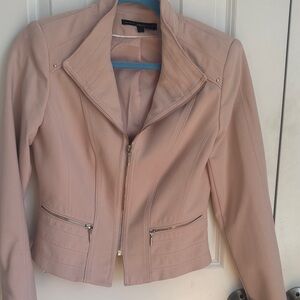 WHBM Blush Pink  Moto Jacket- size 2. Worn once. Like new.